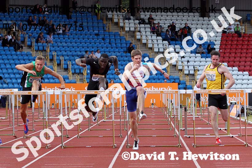 Mens 110 metres hurdles, Sainsbury's British Champs, Alexander Stadium, Birmingham. Photo: David T. Hewitson/Sprts for All Pics